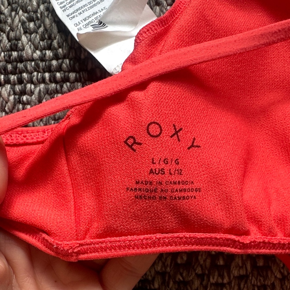 Roxy Coral-Red Strappy Bralette Swim Top - Picture 4 of 5